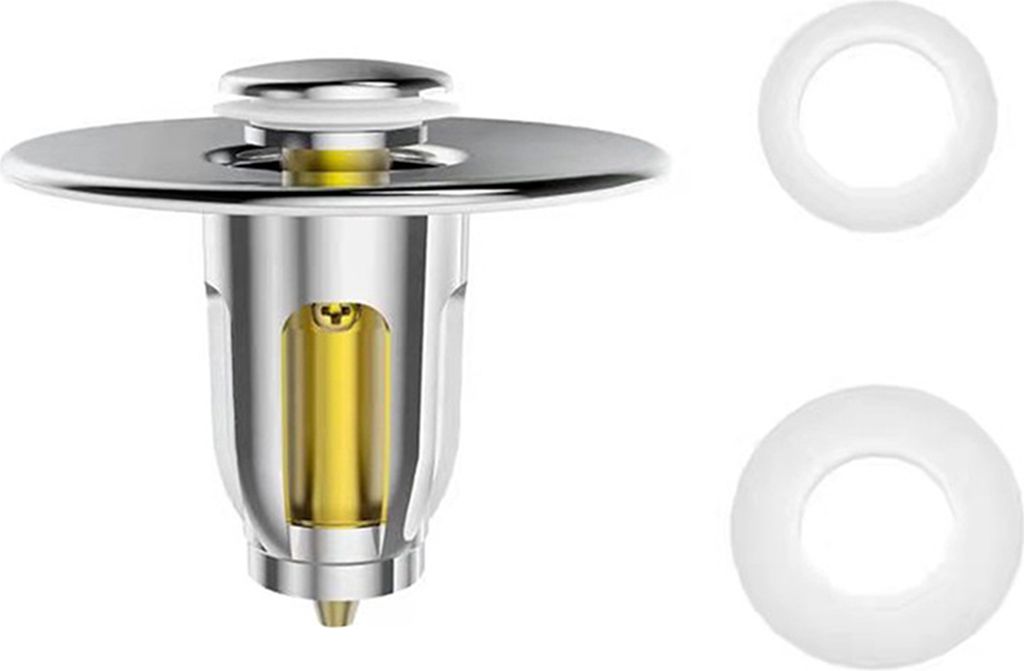 Spülenstopper Gute Resilienz Anti-Clogging Pushtypen universelle Badezimmerbecken Haarstopper Haushaltsdarstellungen-Silber