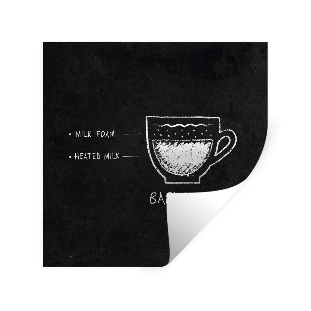 MuchoWow Wandtattoo Wandsticker Wandaufkleber Zitate - Babyccino - Kaffee - Text - Vintage 50x50 cm Selbstklebend und Repositionierbar - Selbstkl...