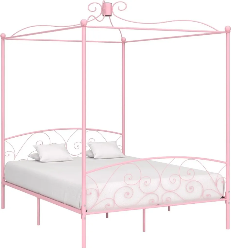 Lit baldaquin 180x200 rose vidaXL pour créer une chambre cocooning