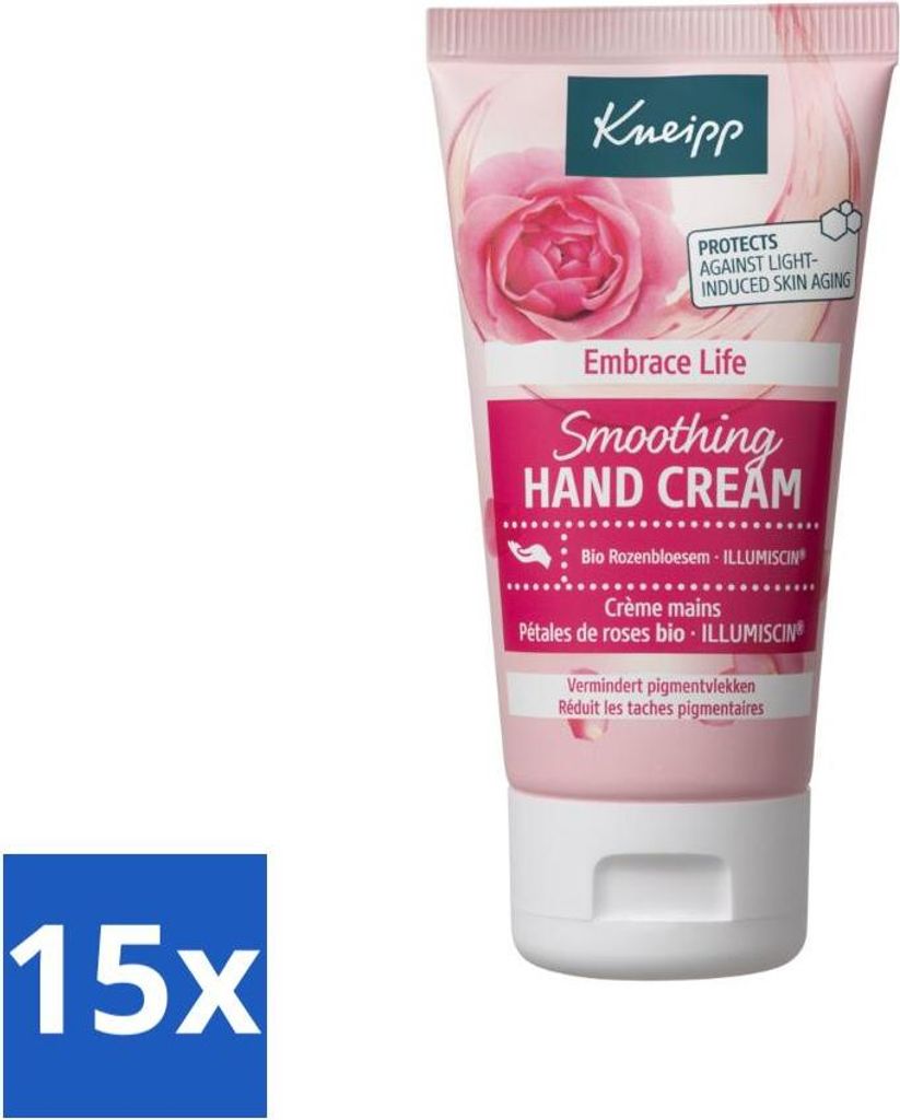 Kneipp - Handcreme - Embrace Life - Anti‐Aging (ILLUMISCIN) - 50 ml - Vorteilspack - 15 Stücke