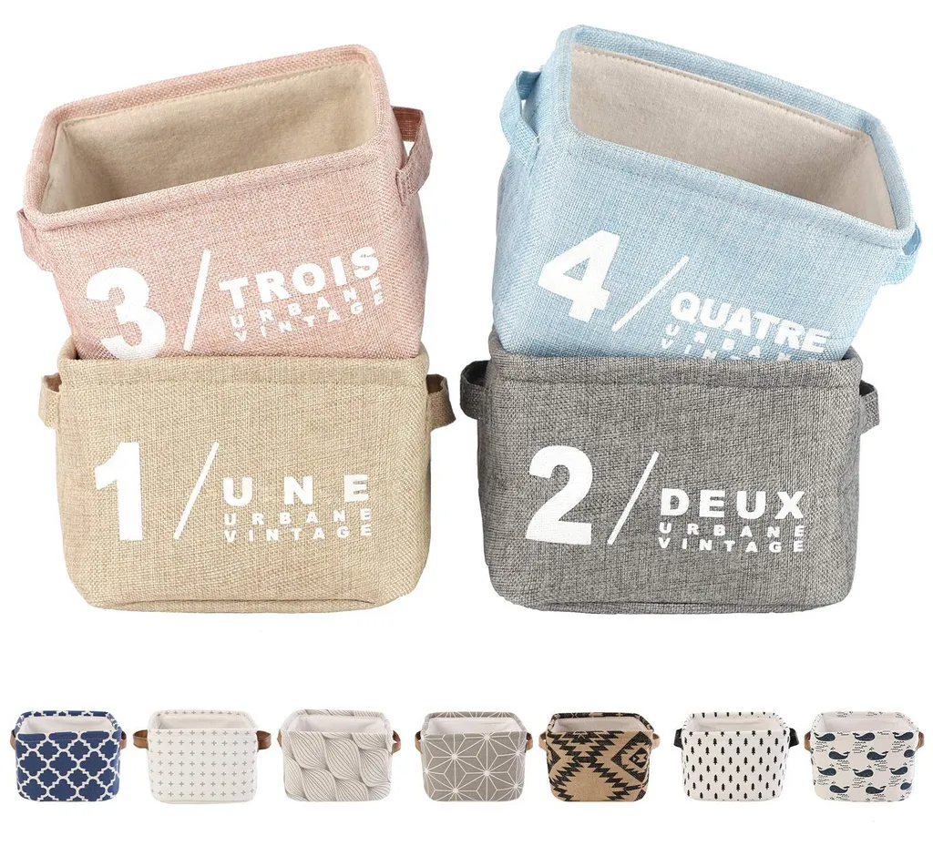 Boîtes de rangement en lin et coton imperméables pour le bureau