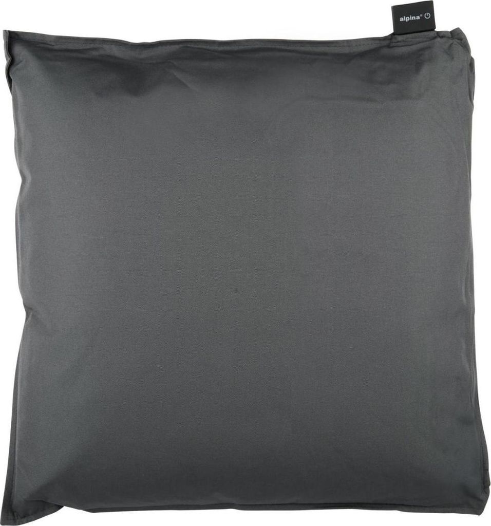 alpina Heizkissen Outdoor - Wärmekissen Elektrisch Mit USB-C Kabel 3m - 3 Temperaturstufen Bis 65°C - Waterproof Oxford Bezug - 40x40 cm - Grau