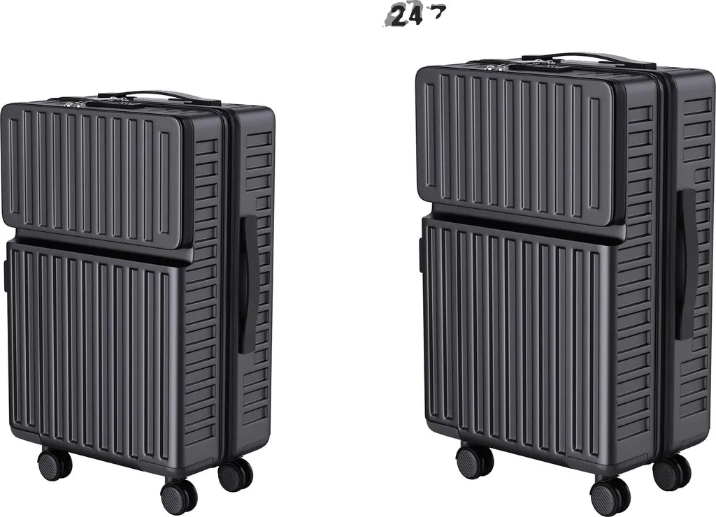 Valise Voyage ABS Noir avec Serrure TSA - Set de Bagages Familial