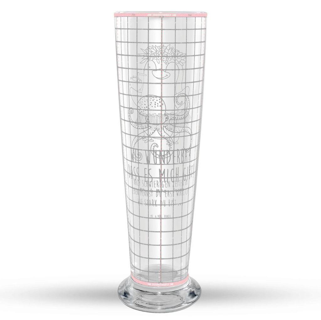 Mr. & Mrs. Panda Weizenbier Glas Tintenfisch - Transparent - Geschenk, Weißbierglas, Bier, Krake, Bierglas, Meerestier, Weizen, Mr Mrs Weizenglas,...