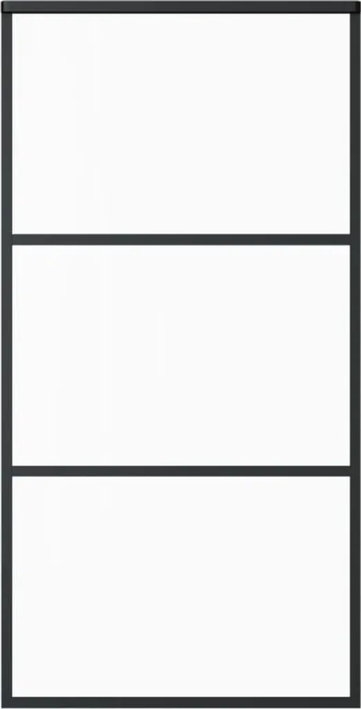 Porte coulissante verre ESG noir 102x205 cm - Modèle industriel Loft