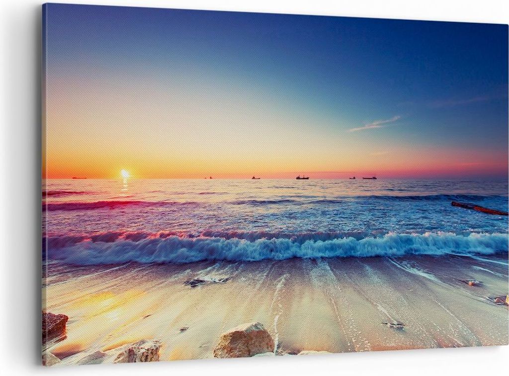 Bild auf Leinwand - Leinwandbild - Meer Strand Welle - Produktbild 