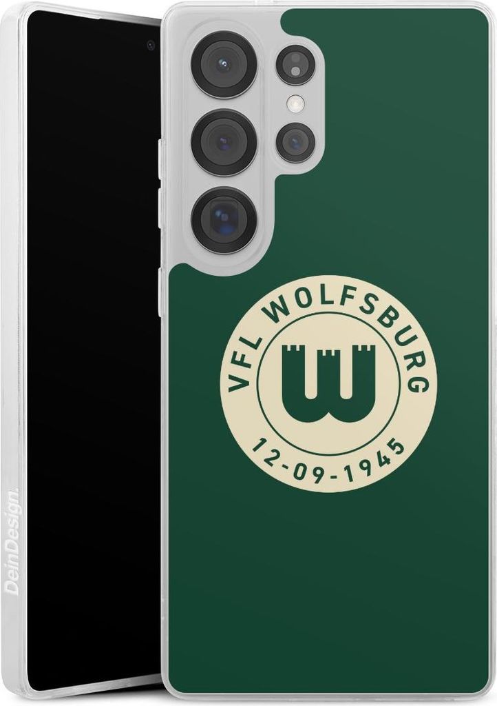 DeinDesign Slim Hülle für Samsung Galaxy S25 Ultra Silikon Case Ultra Dünn Handyhülle Offizielles Lizenzprodukt VfL Wolfsburg 80 Jahre