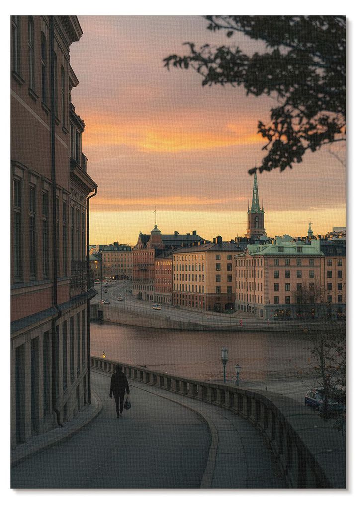 POSTER - 21x29 cm (A4) - Tesa - Historische Gebäude, Abend, friedliche Atmosphäre - Wandbild für Wohnzimmer Schlafzimmer & Flur, Modernes Poster...