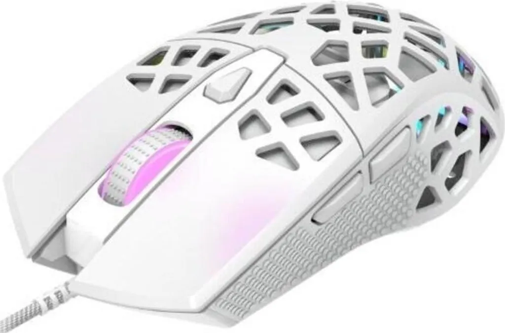 Souris filaire USB Canyon GM-20 blanche pour éviter les pannes de pile