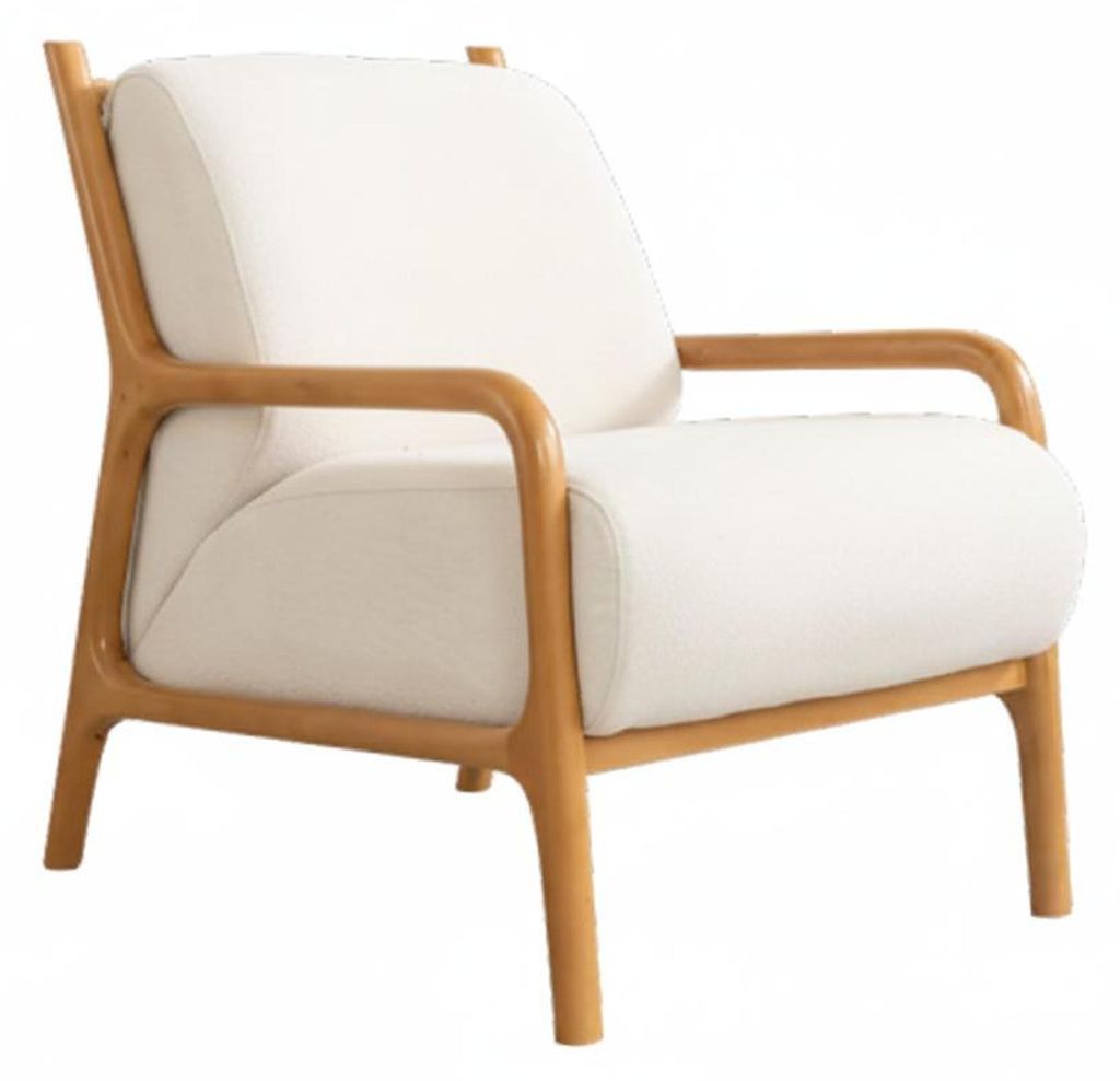 Sessel Weiß Moderner Stil Weicher Sessel Holzbeine Holzrahmen Neu