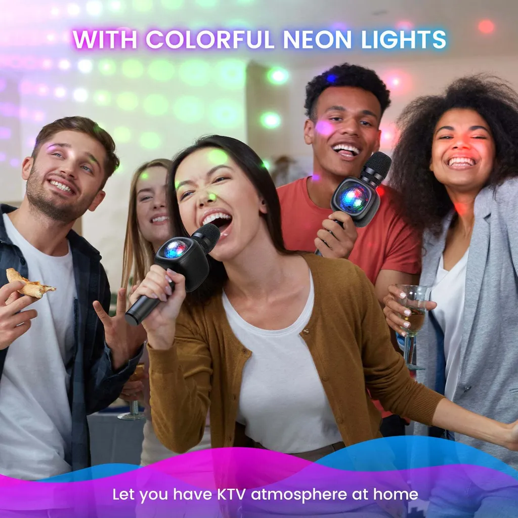 Microphone sans fil pour karaoké OneOdio rose, idéal fêtes et loisirs - 8