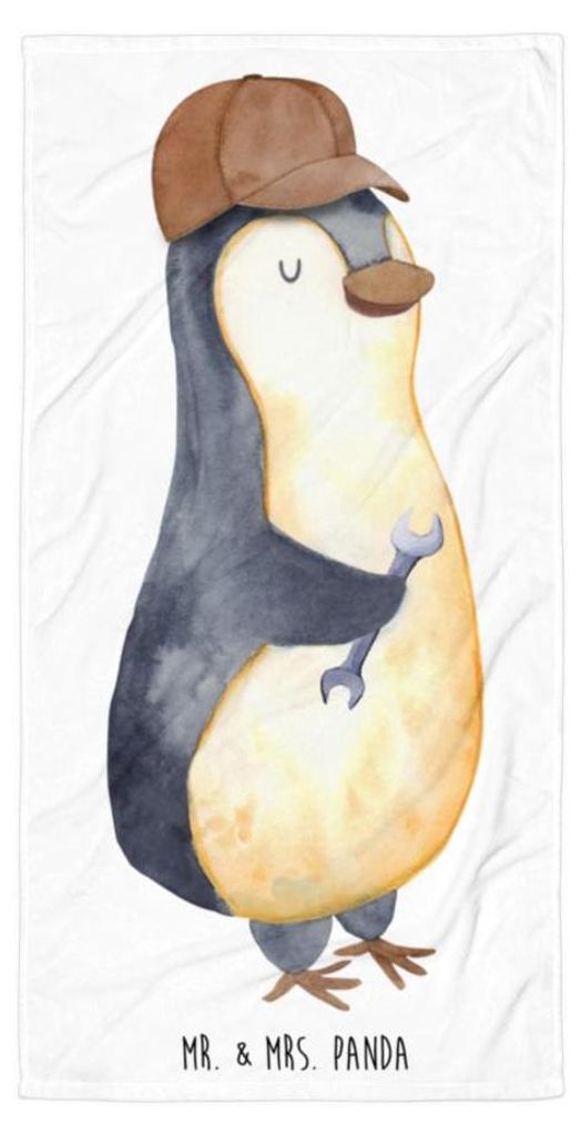 Mr. & Mrs. Panda Handtuch Wenn Papa es nicht reparieren kann, sind wir am Arsch - Weiß - Geschenk, Vater, Dad Bester, Vatertag, Schraubenschlüsse...