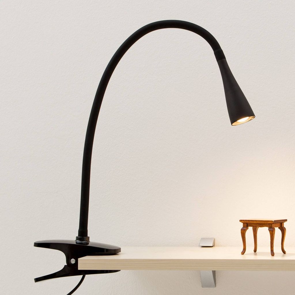 Lindby - Modern Clip Spot schwarz mit Flexarm inkl. LED - Produktbild 