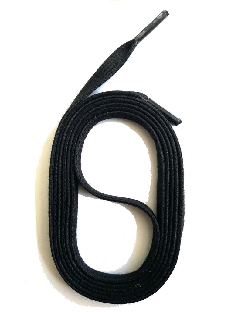 SNORS gewachste Schnürsenkel flach - SCHWARZ - 6-7mm - 150cm
