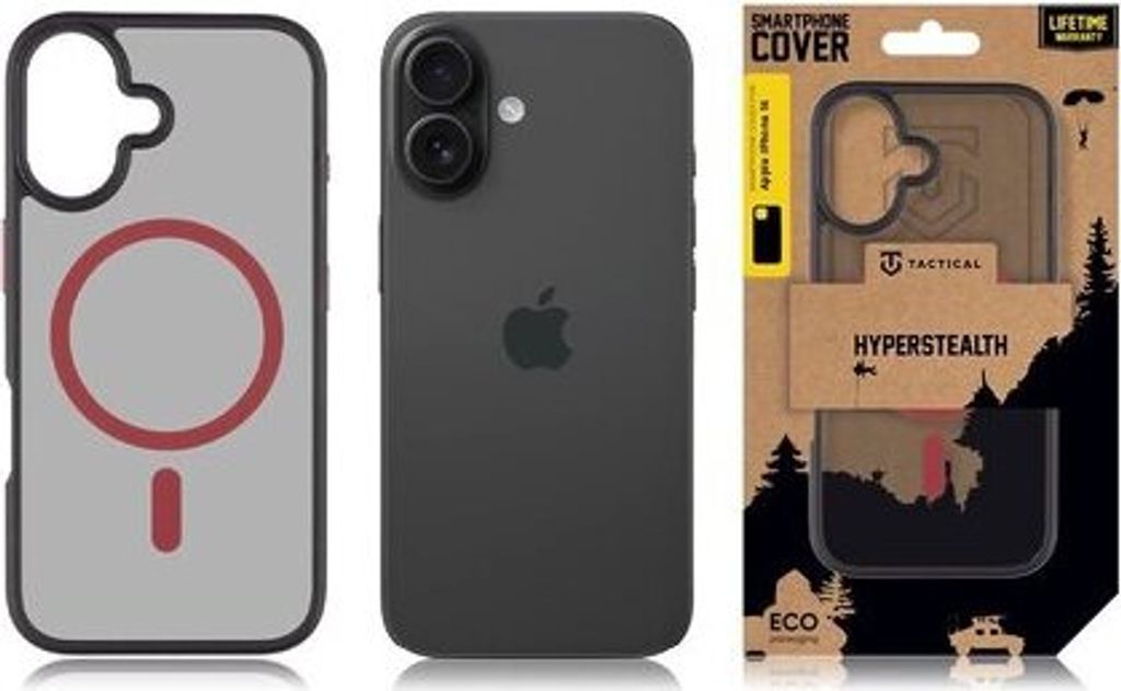 Tactical Back Cover MagForce Hyperstealth 2.0 iPhone 16 black/red