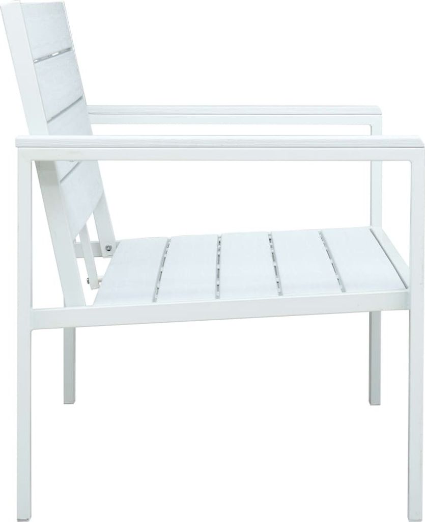 "2026 Aktion"Gartenbank - CLORIS - Terassenbänke/Parkbank bis 240 Kg, 120 cm HDPE Weiß Holz-Optik - 120x64x78 cm DEMöbel 4973563