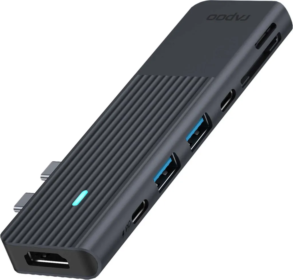 Rapoo Adaptateur Multiport USB-C 7-en-2 Gris Sidéral pour MacBook Pro - 2