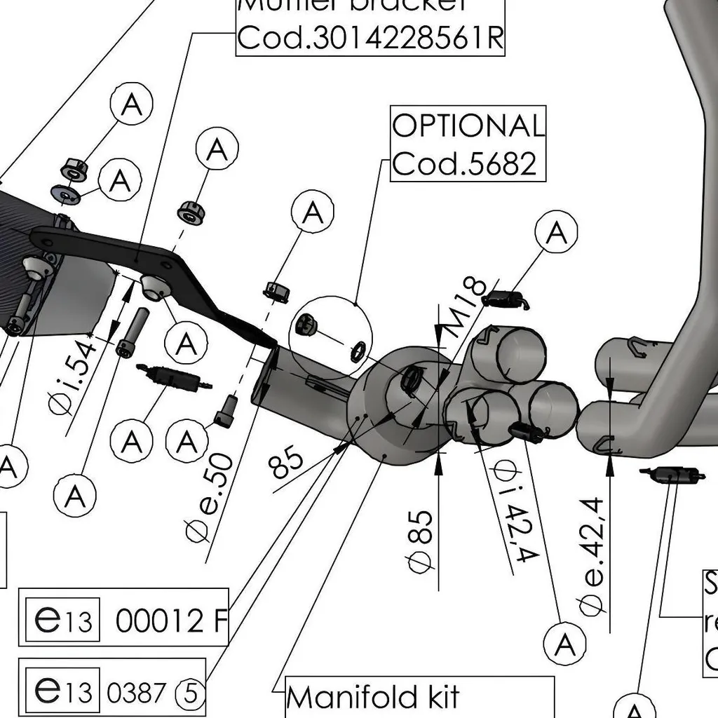 Vis de support LeoVince Yamaha Tracer 900 montage échappement facile