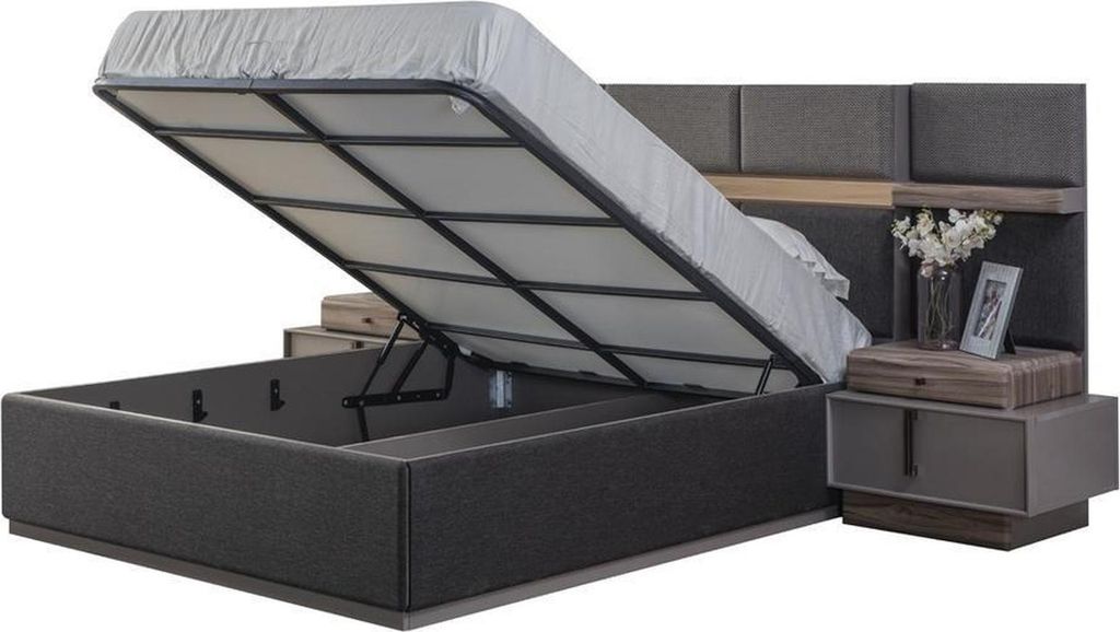 Komplette Schlafzimmer Doppelbett Set 3tlg Bett Nachttische Produktbild 