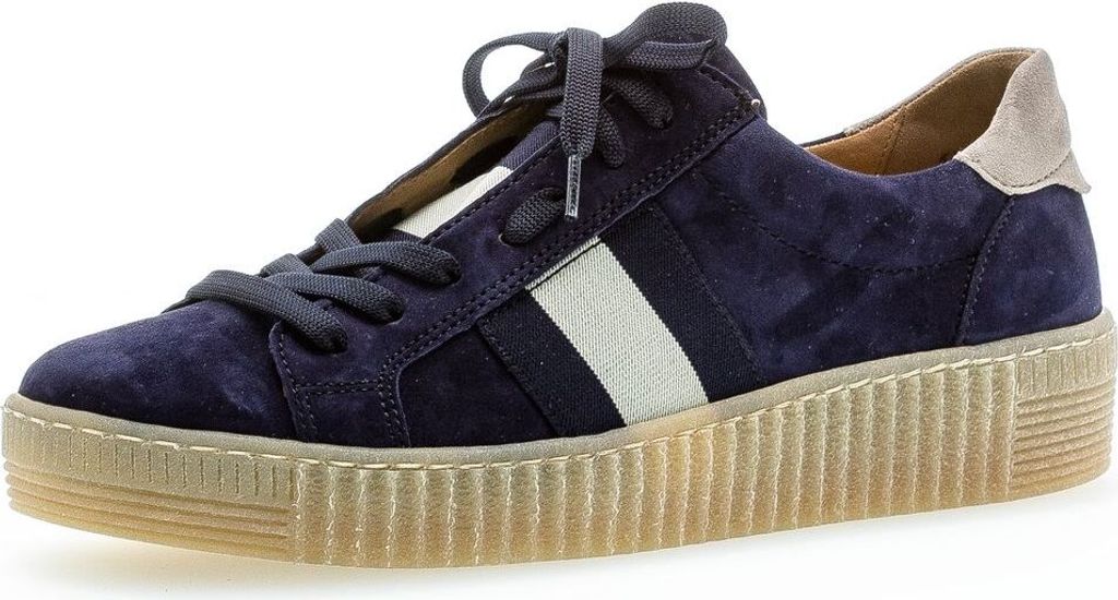 Gabor Damen Sneaker, Frauen Low-Top Sneaker,Best Fitting,Wechselfußbett, Women's Woman Halbschuhe Low-top,Bluette/Visone(nat,38.5 EU / 5.5 UK