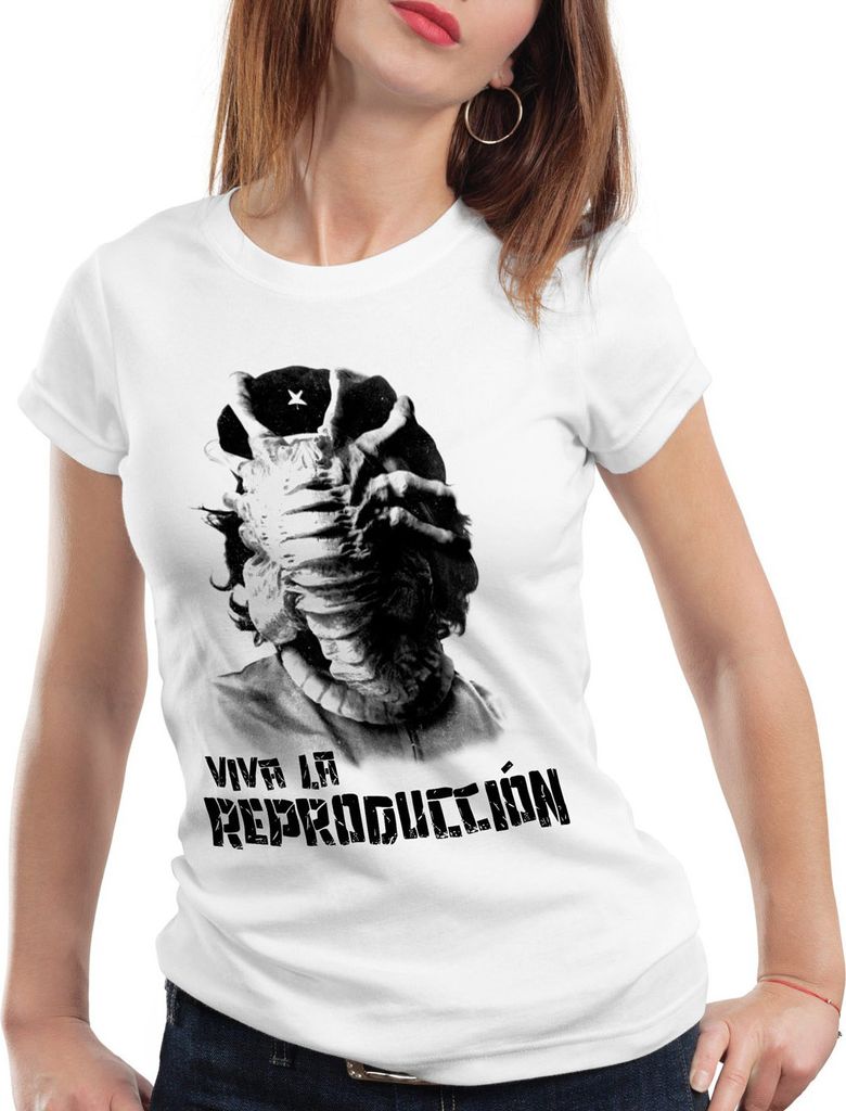 style3 Viva Facehugger T-Shirt Damen revolution revolution liberta xenomorph, Farbe:Weiß, Größe:L