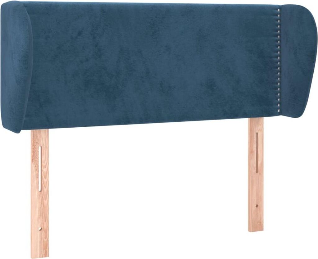 vidaXL Kopfteil mit Ohren Dunkelblau 103x23x78/88 cm Samt
