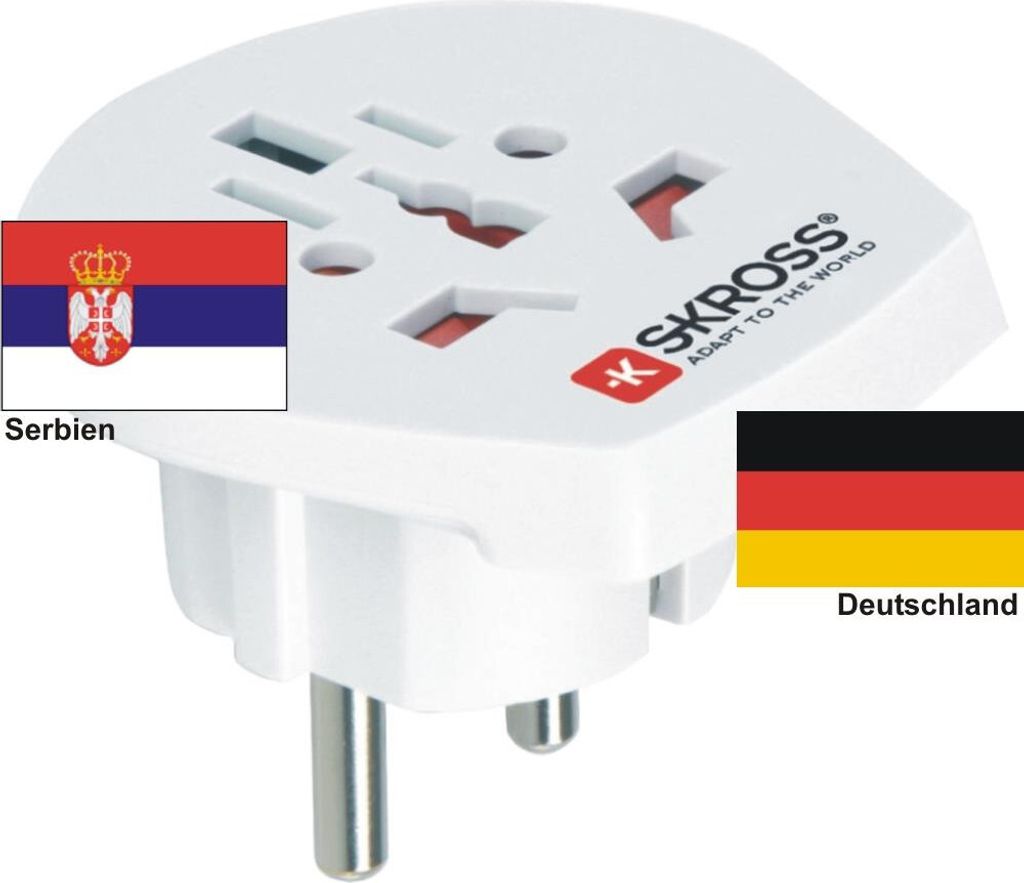 Reiseadapter Deutschland auf Serbien - Skross 1.500211 Reisestecker