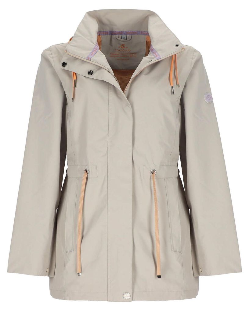 Coastguard Damen Funktionsjacke wasserdicht und atmungsaktiv - Unifarbene Outdoor-Jacke in Beige Größe 42