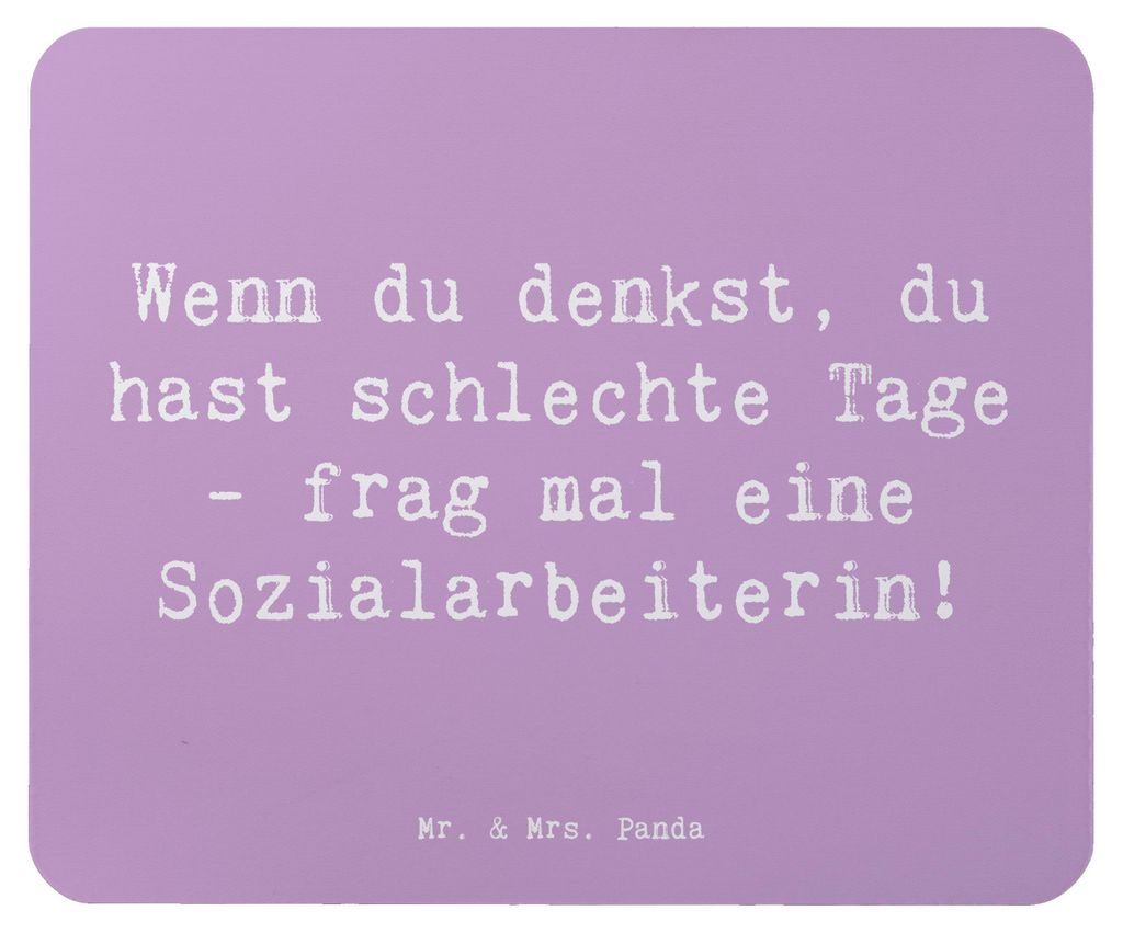 Mr. & Mrs. Panda mauspad laptop Spruch Sozialarbeiterin Stärketage - Lavendeltraum - Geschenk, Humor, Unterstützung, Beratung, Hilfeleistung, Ged...