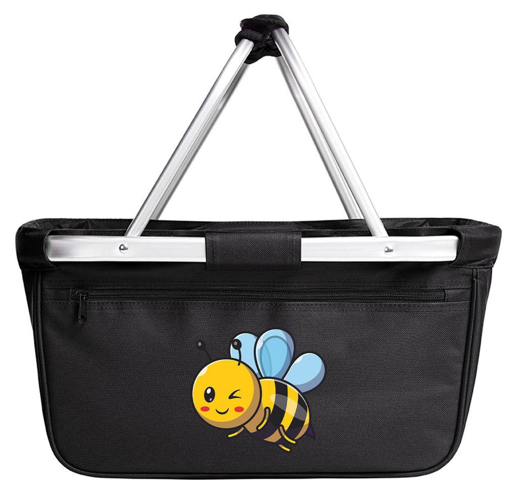 Huuraa Einkaufskorb Biene Comic 20 Liter Black faltbarer Produktbild 