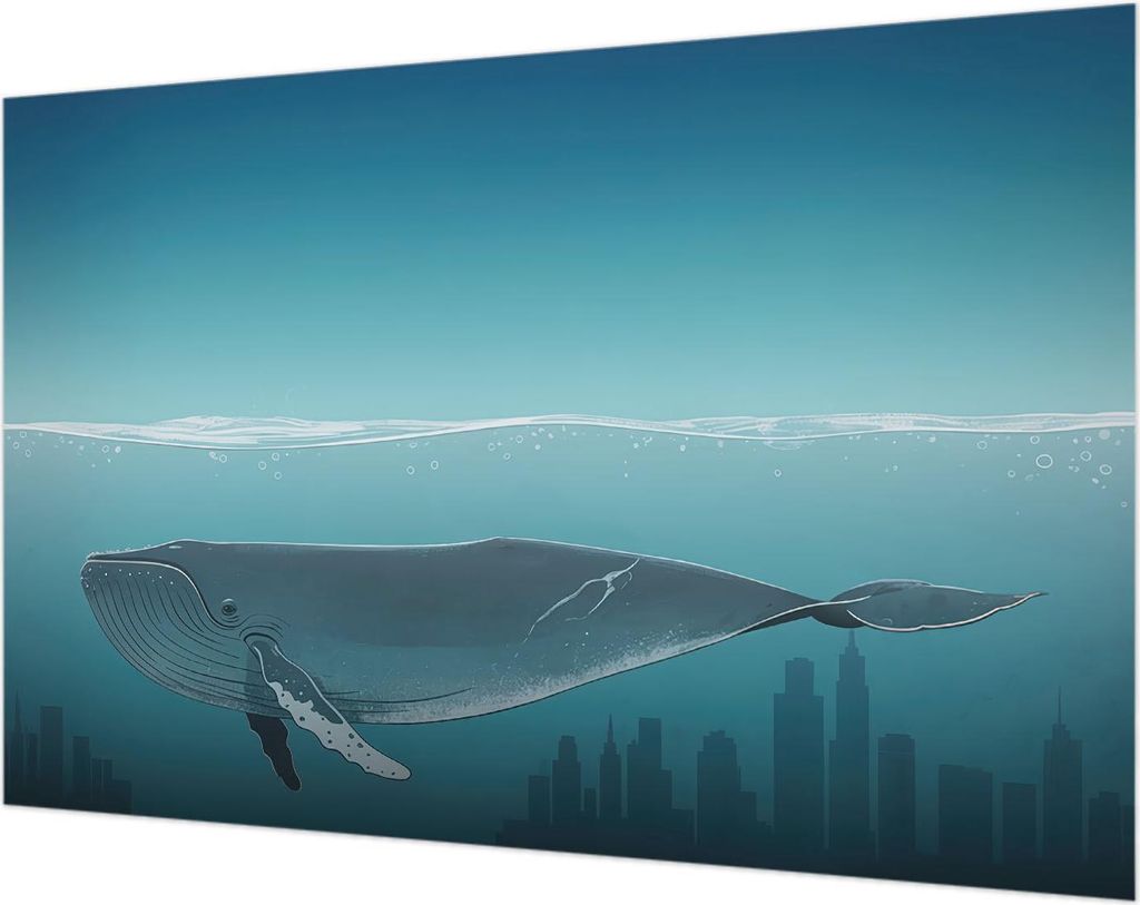 Wandtapete - Dekorative Tapete für Wohnzimmer- Tapetenfolie für Wanddekoration - 104x70 cm - Wasserharmonie