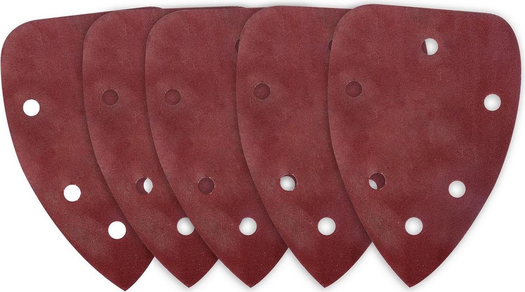 Tolsen 5er-Set Detail-Schleifscheiben 140 x 90 mm – Körnung 120 – Für Schwingschleifer – Geeignet für Holz, Metall und Farbe – Maxami