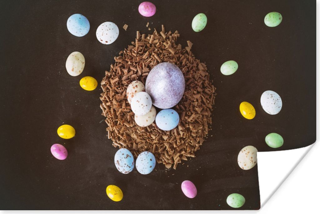 MuchoWow Poster Ostereier - Regenbogen - Ostern 60x40 cm - Schlafzimmerdekoration