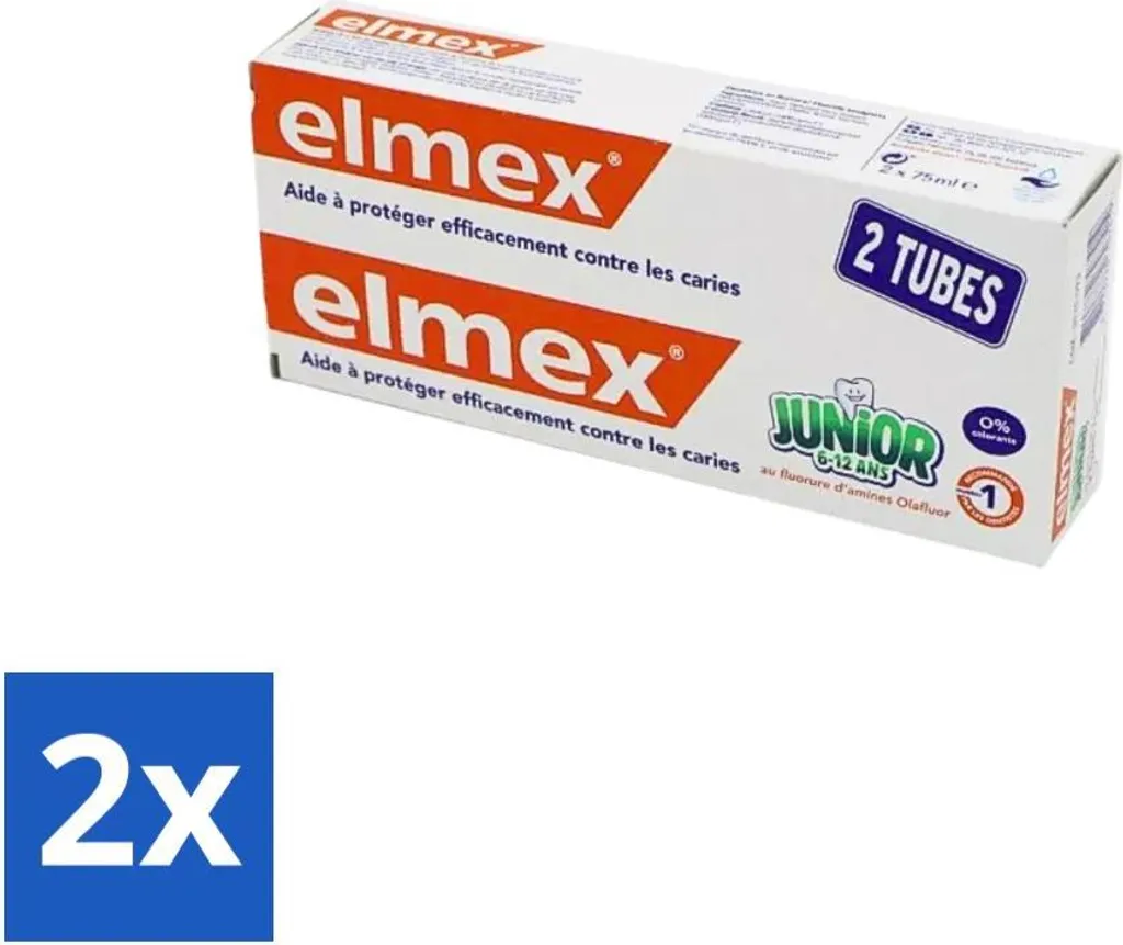 Elmex Junior 6-12 Anni 2x75ml Confezione Risparmio | Protezione Carie