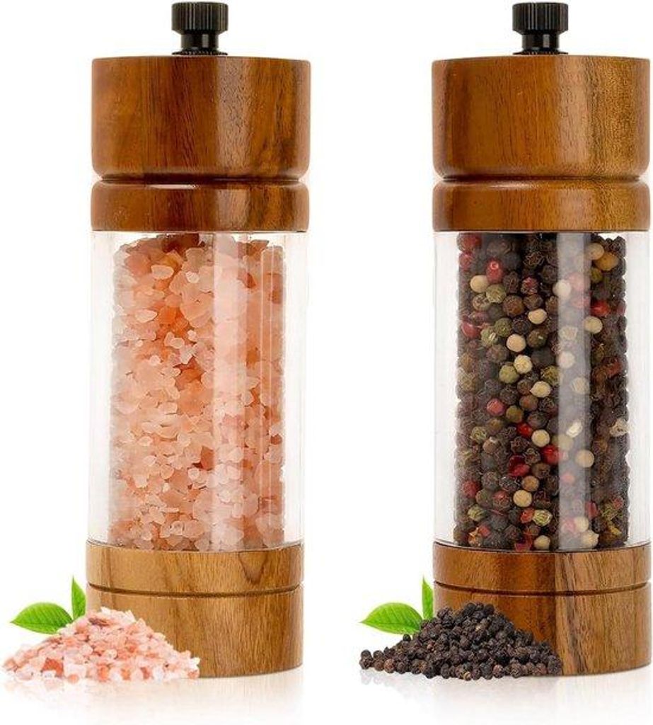Handgefertigte Holz-Shaker-Set für Gewürze - handliche und einstellbare Hölzer für die Küche