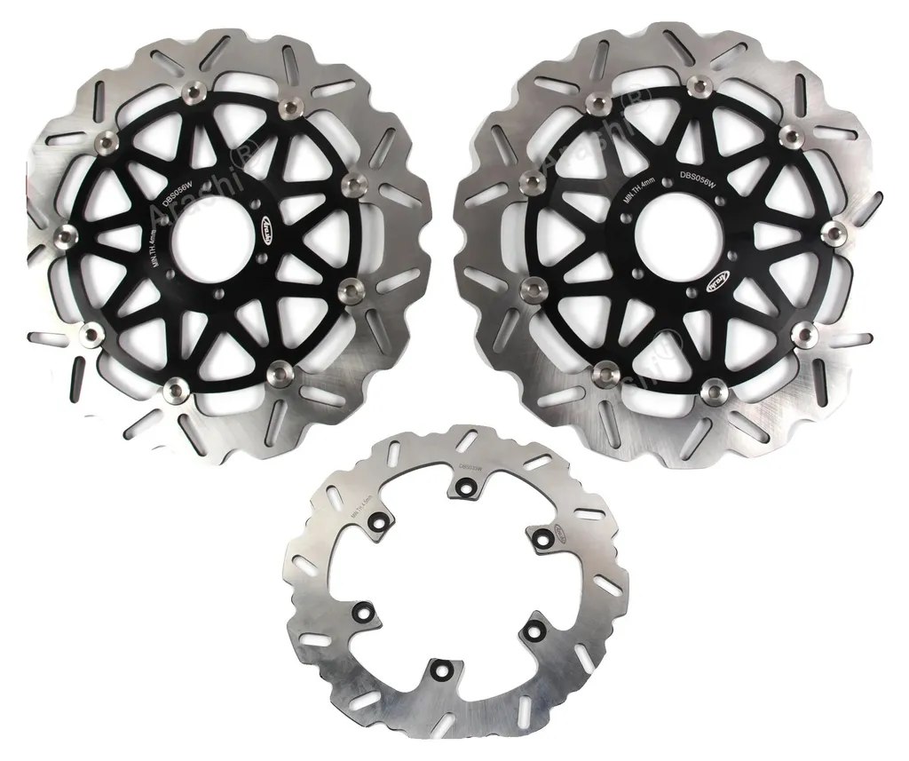 Disques de frein moto noirs flottants CNC pour un freinage stable pro