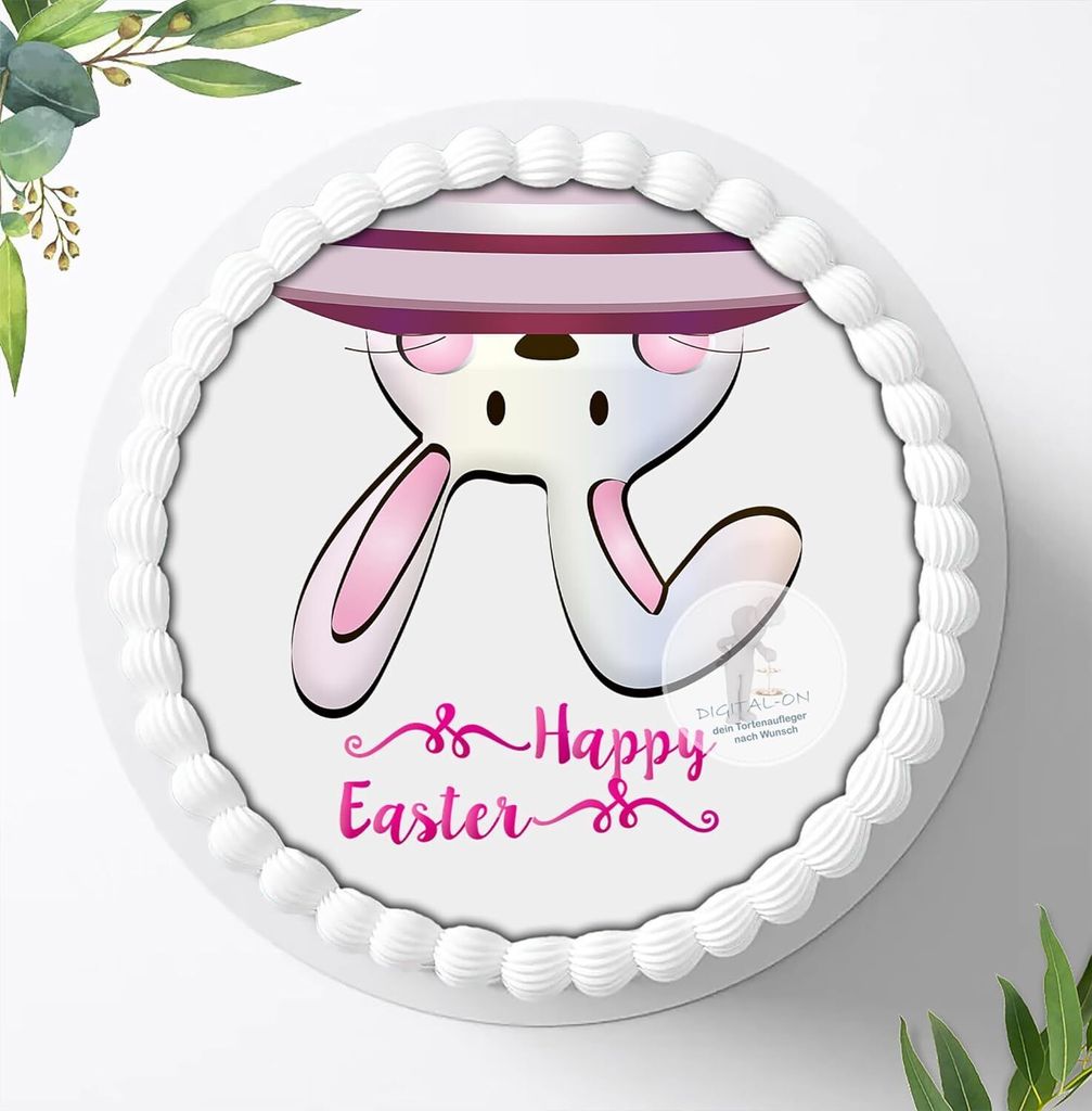 Für die Geburtstags Torte ein Tortenaufleger, Zuckerbild mit dem Motiv: Ostern, Essbares Foto für Torten, Fondant, Ø 20cm, 0046c