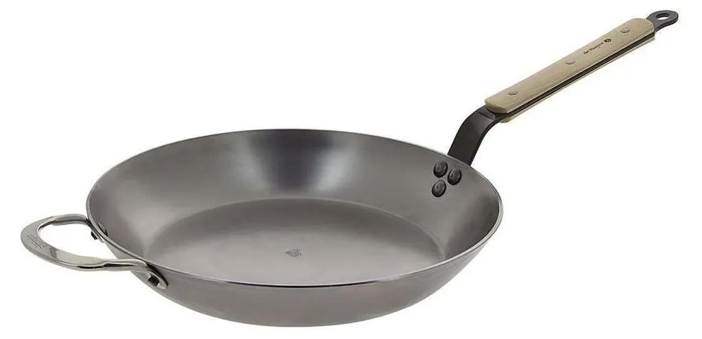 De Buyer Mineral B Bois 24cm - Padella in Ferro per Bistecche Perfette