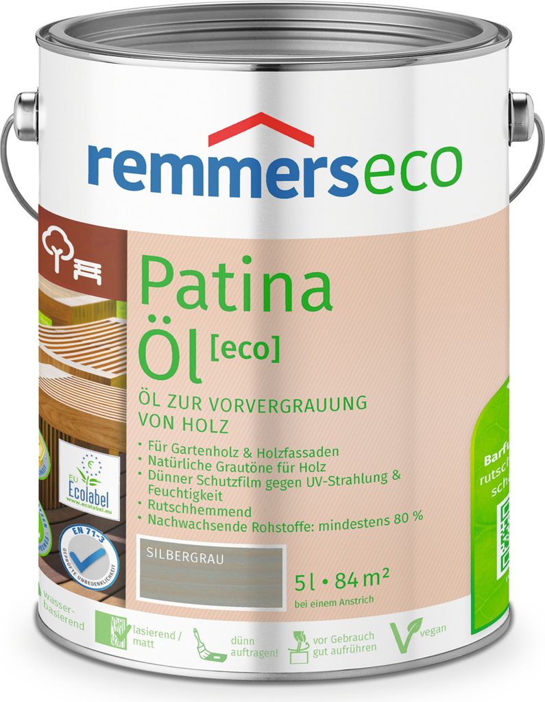 Remmers Patina-Öl [eco] silbergrau 5 l, Holzöl grau Produktbild 