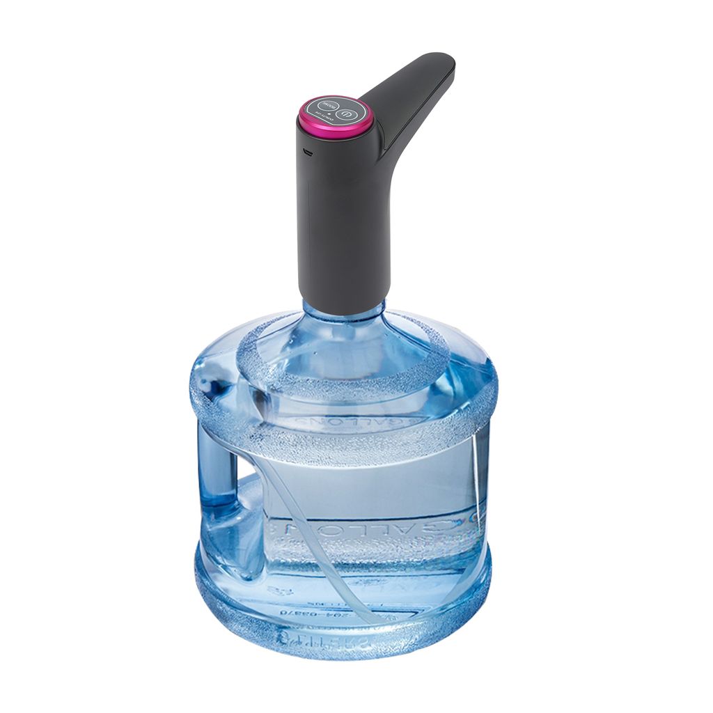 A water bottle pump attached to a large water jug.
