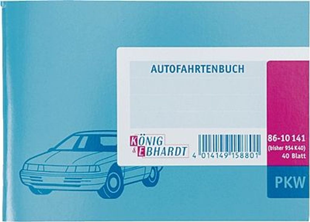 KÖNIG & EBHARDT Fahrtenbuch PKW DIN A6 40 Blatt