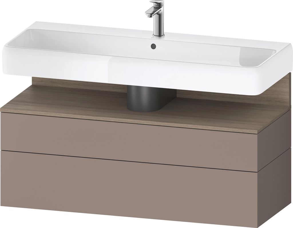Duravit Qatego Waschtischunterbau, 1 Auszug und 1 Schublade, 1190x470x590mm, Nische Eiche Terra, QA4396035430010