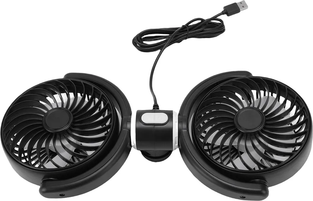 Ventilateur de voiture USB à 3 vitesses pivotant à 360° pour van et SUV