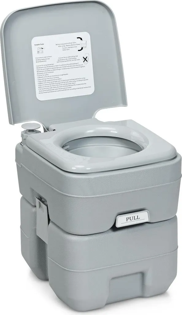 Toilettes de camping portables 20L gris - Toilette mobile de voyage