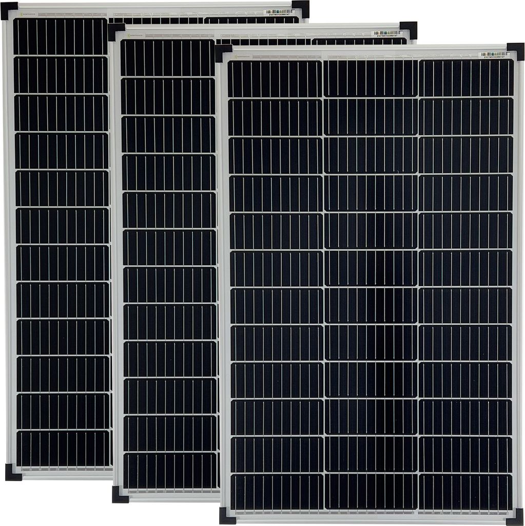 3x 100 Watt monokristallin Solarmodule Solarpanele Produktbild 