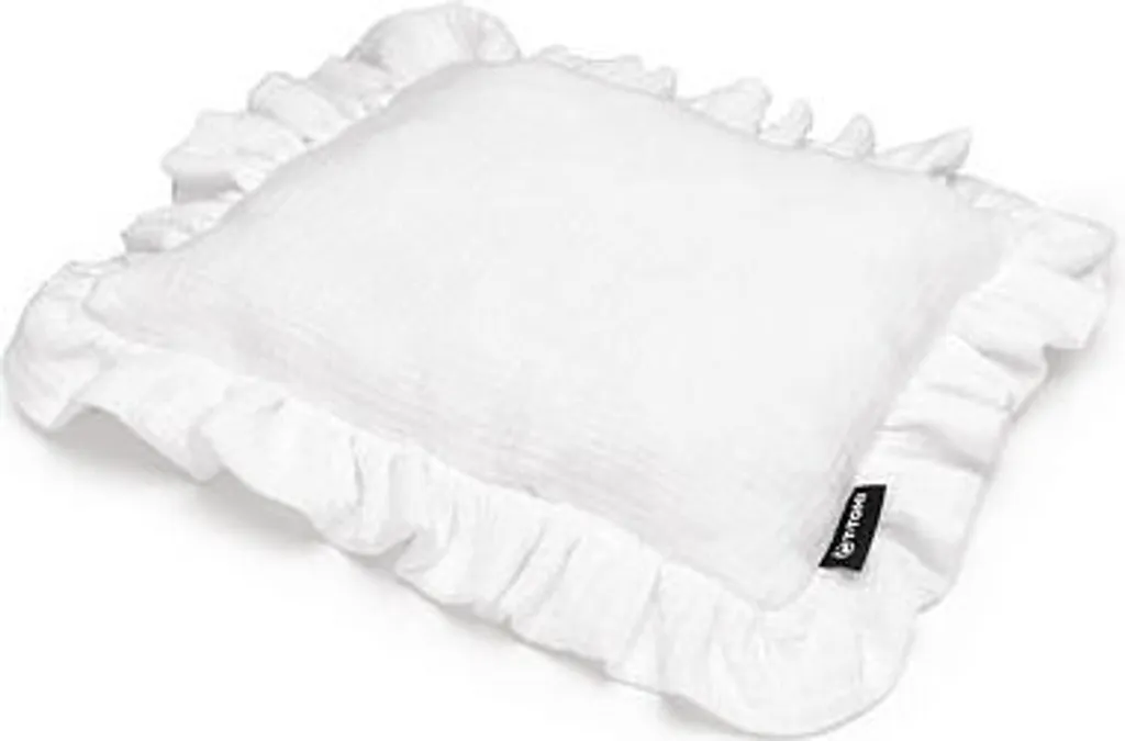Petit Coussin Coquillage Moelleux Blanc 25x30 cm avec Roue Pivotante