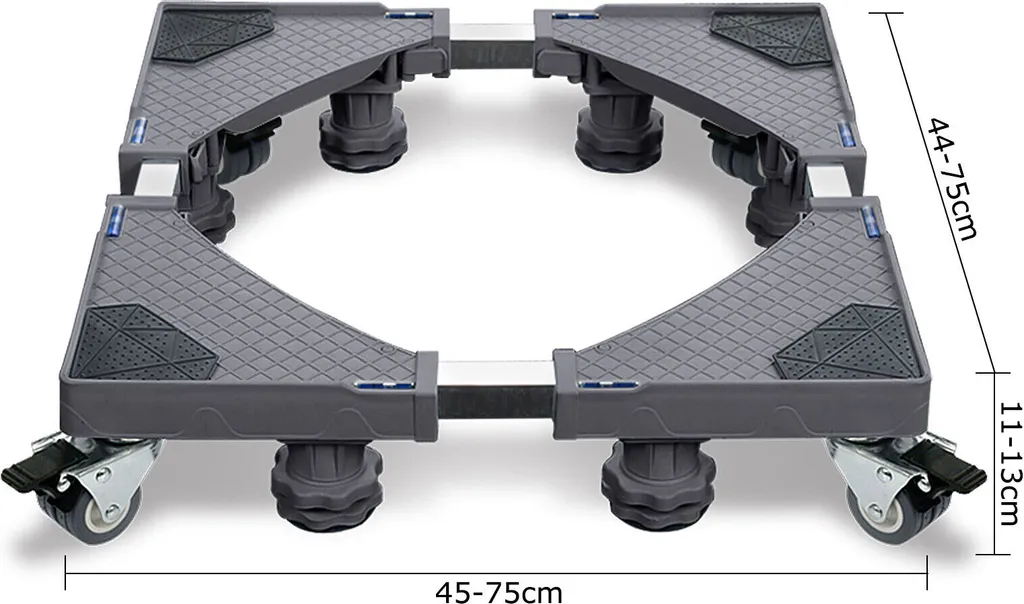 Socle Anti-Vibration avec 8 Pieds Réglables et 4 Roulettes à Frein