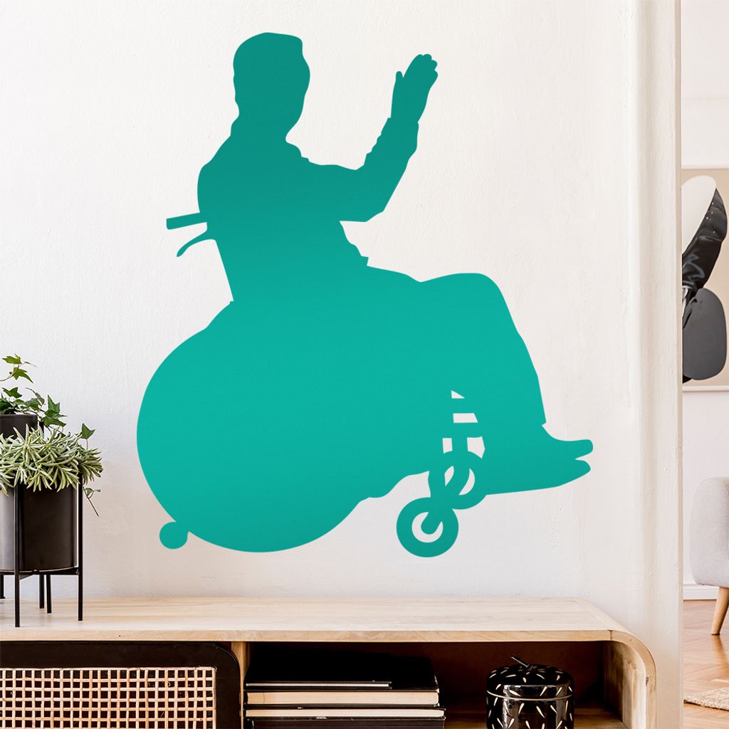 Rollstuhl Behindert Figur Wandtattoo Wandaufkleber Wall Sticker - Dekoration, Küche, Wohnzimmer, Schlafzimmer, Badezimmer