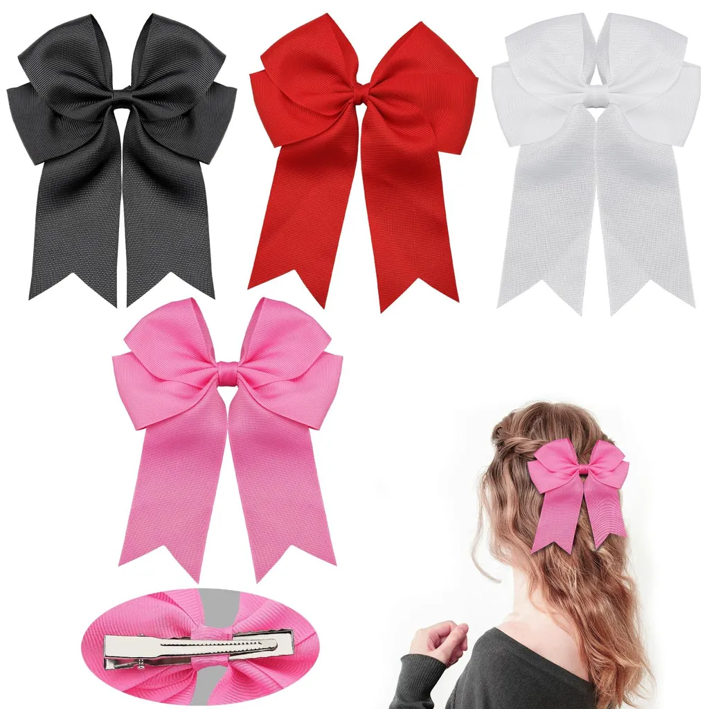 Barrettes à Nœud avec Pince en Métal Durable pour Femmes - 4 Couleurs