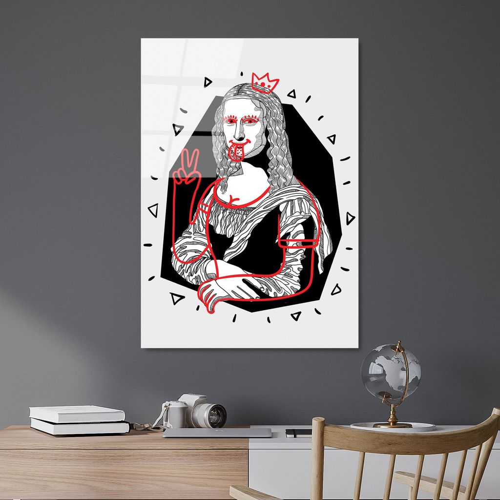 Wallity, UV-866 - 45 x 65, Dekorative Malerei aus gehärtetem Glas, Mehrfarbig, 100 % gehärtetes Glas, 45 x 65 cm